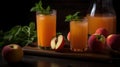 Peach Carrot Lemonade is the perfect end of summer drink. Carrots give it a vibrant orange color. Generative ai