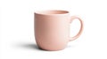Peach ceramic mug on white background Royalty Free Stock Photo