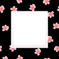 Peach Blossom Banner on Black Background Royalty Free Stock Photo