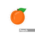 peach clipart. peach colorful flat icon