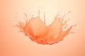 Peach colored abstract monochrom gradient background with liquid juice splashes