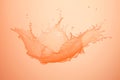 Peach colored abstract monochrom gradient background with liquid splashes Royalty Free Stock Photo