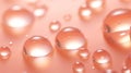 peach colored background with water drops, banner, copy space, close up Royalty Free Stock Photo