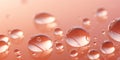 peach colored background with water drops, banner, copy space, close up Royalty Free Stock Photo