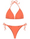 Peach-colored classic swimsuit.