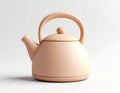 Peach Colored Kettle on White Background with Soft Lighting Royalty Free Stock Photo