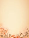 Peach colored stationery or card background border with fancy flourishes