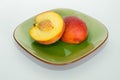 Peach Cut in Half Royalty Free Stock Photo