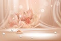 Peach flower gradient soft abstract background realistic vector illustration concept