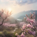 Peach Flowers, Pink Sakura Bloom, Fruit Tree Tree Blossom Royalty Free Stock Photo