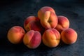 Peach fruit showcased elegantly on a professional kitchen table