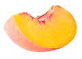 Peach fruit sliced isolated on white background Royalty Free Stock Photo