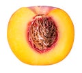 Peach fruit sliced isolated on white background Royalty Free Stock Photo