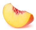 Peach fruit sliced isolated on white background Royalty Free Stock Photo