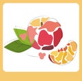 Peach fruit on a white background, illustration