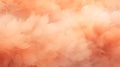 Peach fuzz background with peachy clouds creating abstract and tranquil dreamscape. Cloud texture in pastel tones, expression of