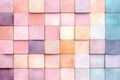 Peach Fuzz Colored Brick Tiles: Seamless Rectangular Texture for Wide Background Illustration