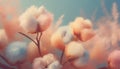 Peach fuzz soft fluffy cotton plant Royalty Free Stock Photo