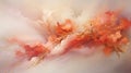 Peach fuzz watercolour abstract on canvas, soft pastel art for interior design and home decor, banner