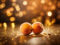 peach with golden Bokeh background