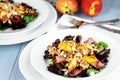 Peach, Gorgonzola And Pastrami Salads Royalty Free Stock Photo