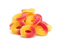Peach Gummies on a White Background Royalty Free Stock Photo