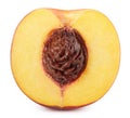 Peach half isolated on the white background