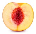 Peach half isolated on white background