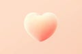 Peach heart with pink fluff, valentine's day background. Generative AI