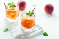 Peach iced tea Royalty Free Stock Photo