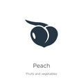 Peach icon vector. Trendy flat peach icon from fruits collection isolated on white background. Vector illustration can be used for Royalty Free Stock Photo