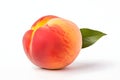 peach isolated on white. Generative AI