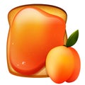 Peach jam breakfast toast Royalty Free Stock Photo