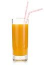 Peach juice in a glass Royalty Free Stock Photo