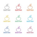 Peach juice Logo template icon isolated on white background. Set icons colorful Royalty Free Stock Photo