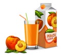 Peach juice set Royalty Free Stock Photo