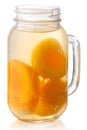 Peach kompot jar, paths Royalty Free Stock Photo