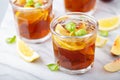 Peach and lemon ice tea Royalty Free Stock Photo