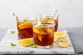 Peach and lemon ice tea Royalty Free Stock Photo