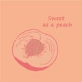 Peach logo with quote Sweet as a Peach vector