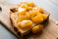 Peach Marmalade Jam with Bread with Fruit Pieces