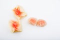 Peach marmalade paper pack candy white background