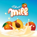 Peach milk yogurt design - vector illustration Royalty Free Stock Photo