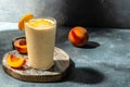 Peach, milk yogurt. Healthy eating. Breakfast, snack, Restaurant menu, dieting, cookbook recipe top view