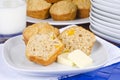 Peach Muffins with Butter and Milk