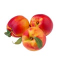 Peach or nectarine isolated on white Royalty Free Stock Photo