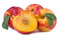 Peach or nectarine on white Royalty Free Stock Photo