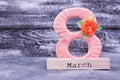 Peach number eight, word March