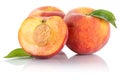 Peach peaches fruit fruits isolated on white