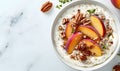 Peach & Pecan Yogurt Parfait Royalty Free Stock Photo